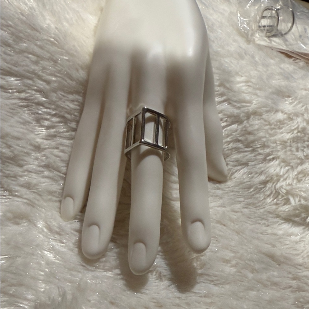 French Connection Silver Modern Ring